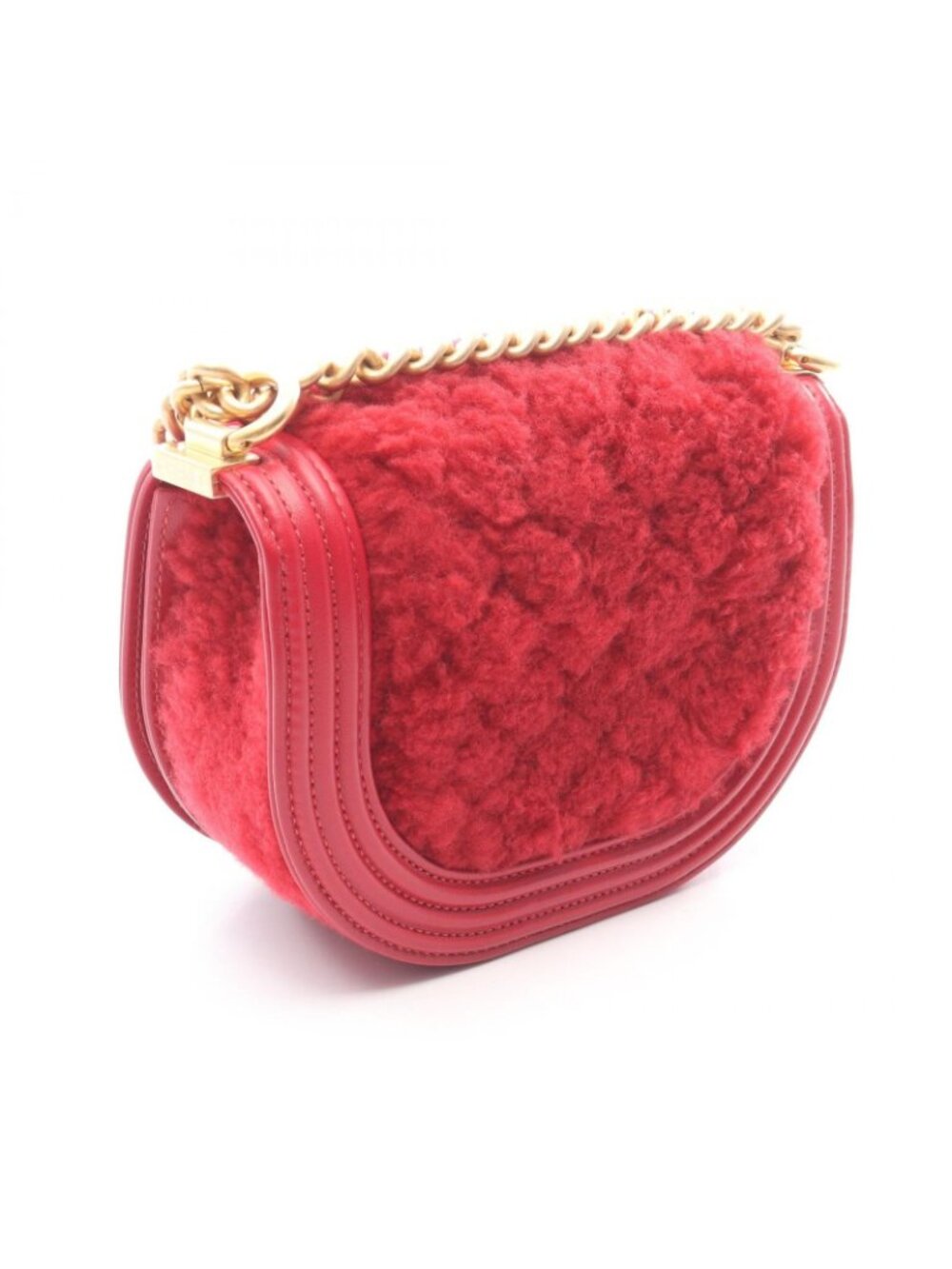 Chanel Shoulder Bag Small Red Leather Chain - Picture 2 of 10